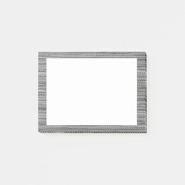 Post-it® Faux Grey Tissu encadré Notes collantes (Devant)