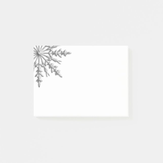 Post-it® Faux Silver Metallic Winter Snowflake (Devant)