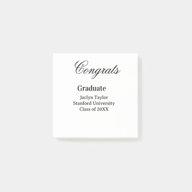Post-it® Félicitations diplôme nom université nom promotion (Devant)