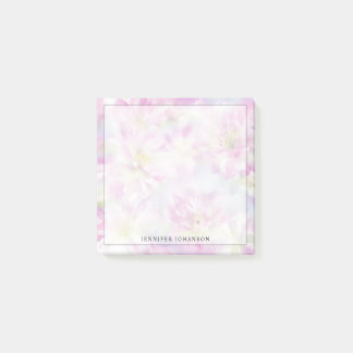 Post-it® Féminin aquarelle floral rose