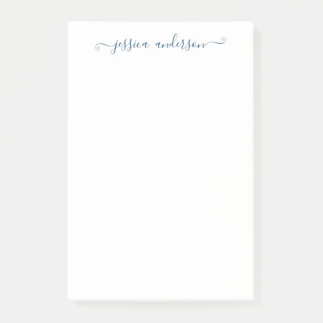 Post-it® Feminine Moderne Classique Élégante Marine Bleu Sc (Devant)