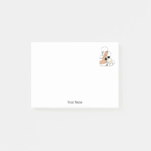 Post-it® Femme Art Déco vintage avec fleurs portant Casquet