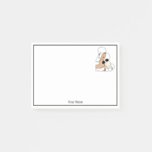 Post-it® Femme Art Déco vintage avec fleurs portant Casquet