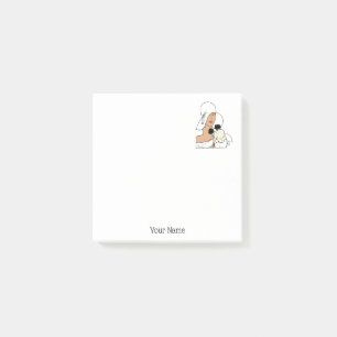 Post-it® Femme Art Déco vintage avec fleurs portant Casquet