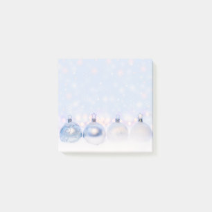 Post-it® Festif boules de Noël en argent sur la neige