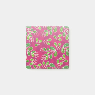 Post-it® Festif Motif de feuillage de canneberge, Fuchsia