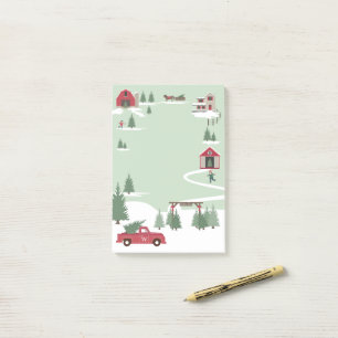 Post-it® Festif Vintage Arbre de Noël Ferme Camion Rouge