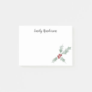 Post-it® Fête de Noël de Mistletoe à l'aquarelle