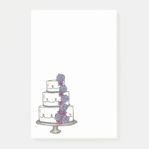 Post-it® Fête des mariées de gâteau Mariage violet Favorise