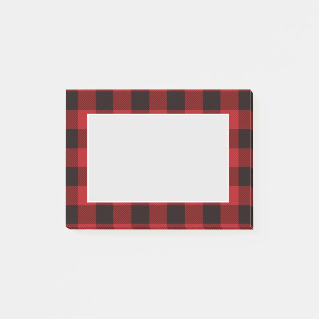 Post-it® fête d'hiver rustique bûcheron rouge (Devant)
