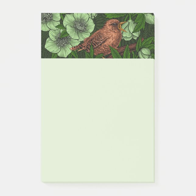 Post-it® Feu et hellebore, vert clair (Devant)