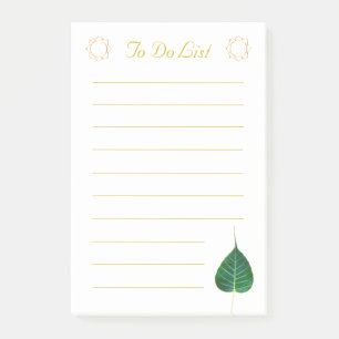 Post-it® Feuille d'arbre Peepal, fleurs de lotus Liste de c