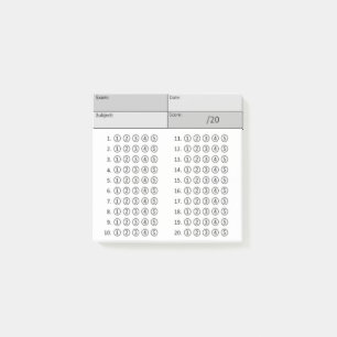 Post-it® Feuille de réponse (bulles)-Noir & Blanc