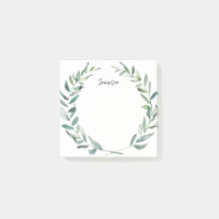 Feuille olive d'aquarelle botanique décoré d'un