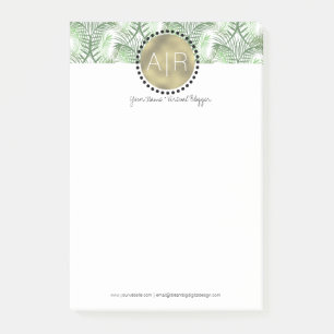 Post-it® Feuille Tropicale Moderne Simule Monogramme en Feu