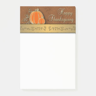 Post-it® Feuilles Citrouilles précieux de Thanksgiving Gold