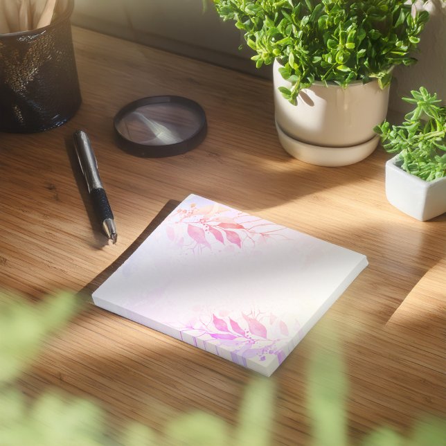 Post-it® Feuilles  d'aquarelle magenta Hot rose Mariage (Créateur téléchargé)