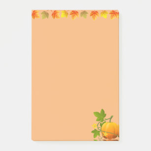 Post-it® Feuilles d'automne et Citrouille sur Orange