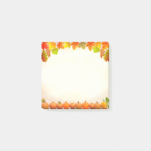 Post-it® Feuilles d'automne et citrouilles sur parchemin