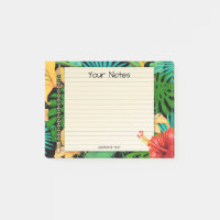 Feuilles tropicaux pochette florale Notes