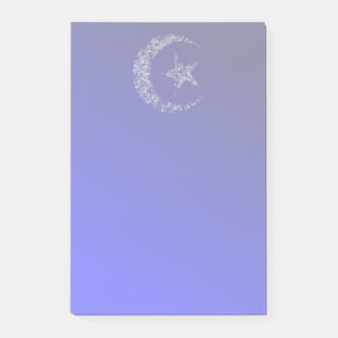 Post-it® Filigree Crescent Moon et Star sur bleu