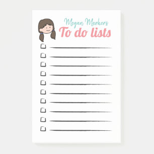Post-it® Fille dans les Ponytails Pour faire des listes