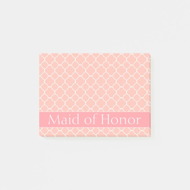 Post-it® Fille d'honneur rose et blanc (Devant)