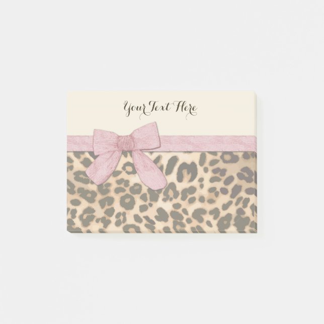 Post-it® Fille Empreinte de léopard Bébé Pink Bow (Devant)