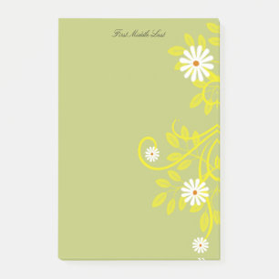 Post-it® Fille Personnalisée Nom Retro White Daisy To Do Li
