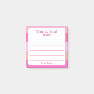 Post-it® Fille Rose Grattez Votre Nom Et Coeur Merci