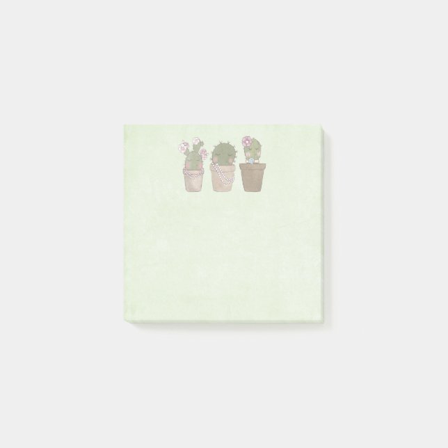 Post-it® Filles Cactus mignonnes Portant Des Bijoux (Devant)