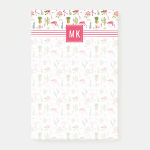 Post-it® Flamant rose Cactus Pineappus Hibiscus Motif