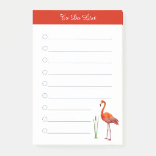 Post-it® Flamant rose & calligraphie sur ligné blanc