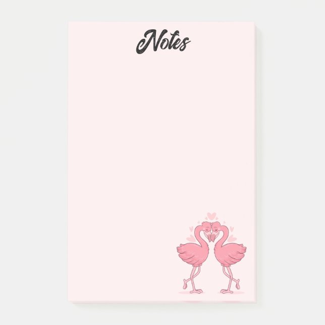 Post-it® Flamant rose Love Post-it Notes (Devant)