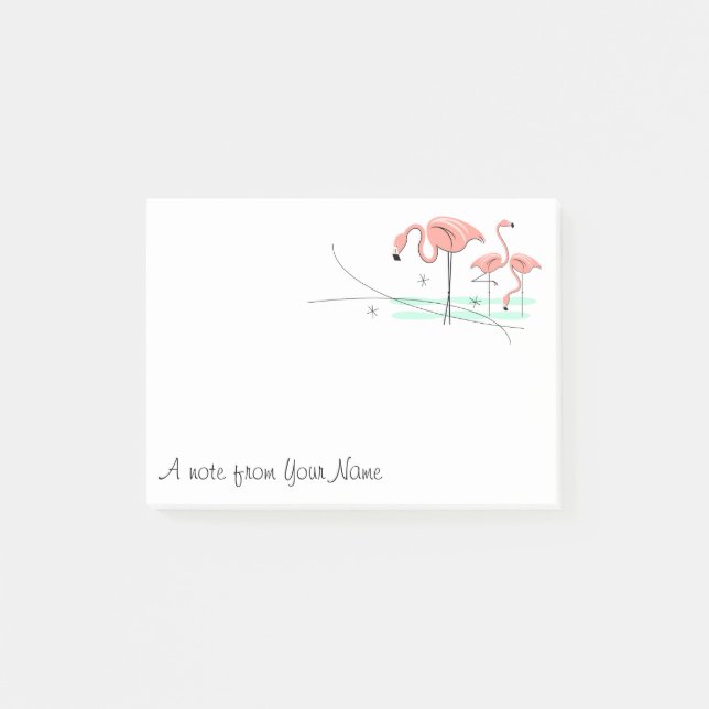 Post-it® Flamant rose Ocean Trio 3 "Texte" (Devant)