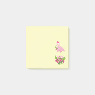 Post-it® Flamant rose rose à Santa Hat Noël Whimsical