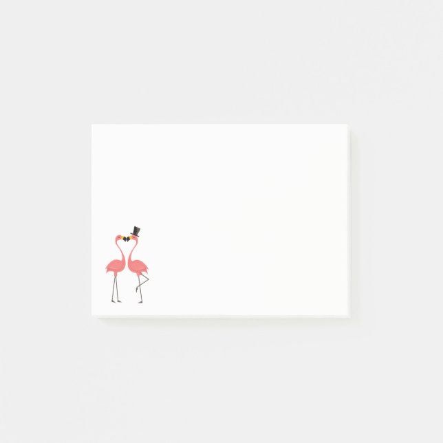 Post-it® Flamant rose rose Amour - Fête des mariées Mariage (Devant)