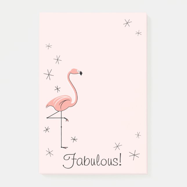 Post-it® Flamant rose rose "Fabuleux !" vertical (Devant)