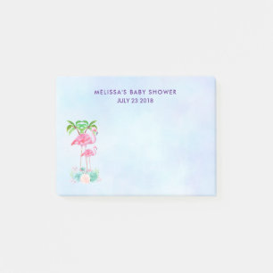 Post-it® Flamant rose rose Momma & bébé avec palmiers