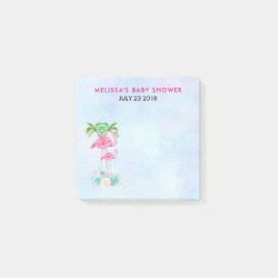 Post-it® Flamant rose rose Momma & bébé avec palmiers