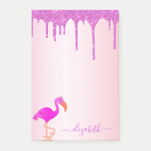 Post-it® Flamant rose rose or violet parties scintillant go