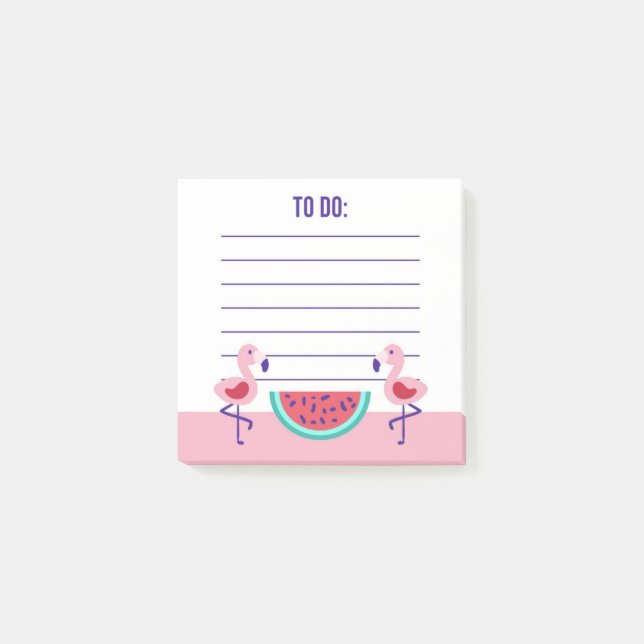 Post-it® Flamant rose tropical Watermelon Post-It Notes (Devant)