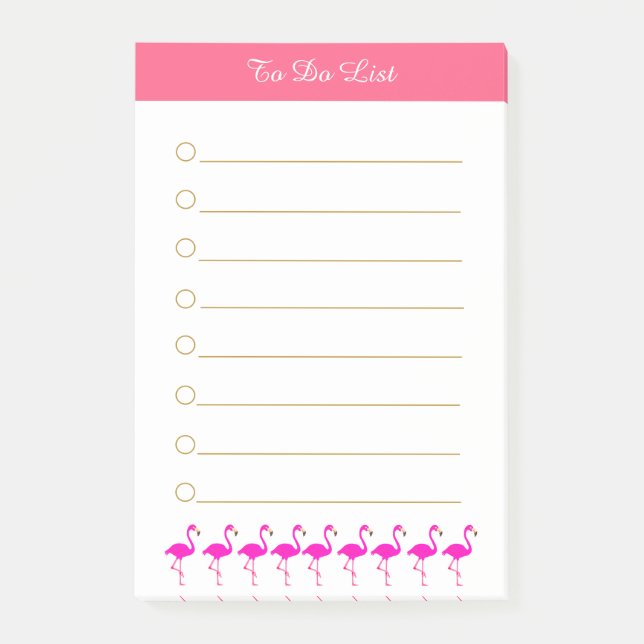Post-it® flamants roses & calligraphie sur revêtement blanc (Devant)