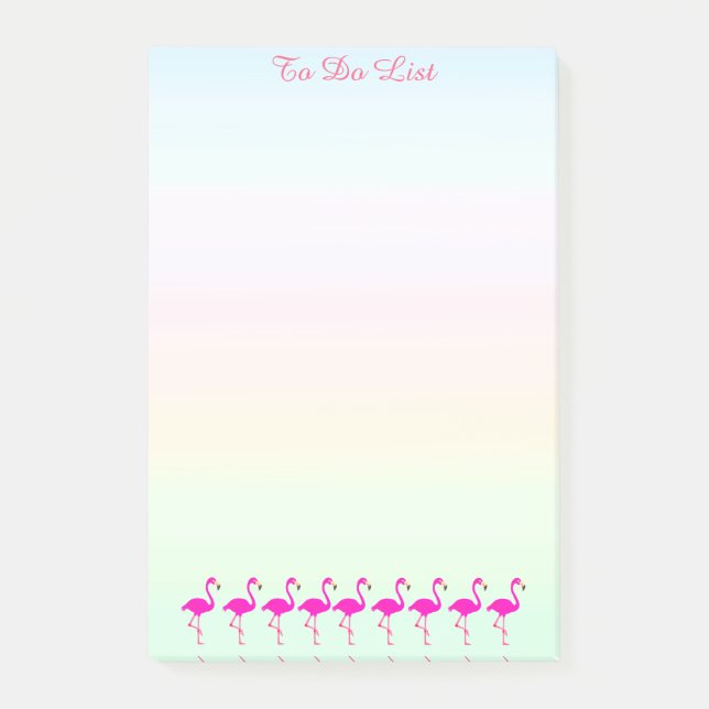 Post-it® Flamants roses & calligraphie sur tons pastel (Devant)