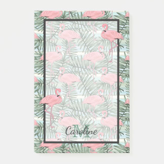 Post-it® Flamants roses mignons personnalisés motif feuille
