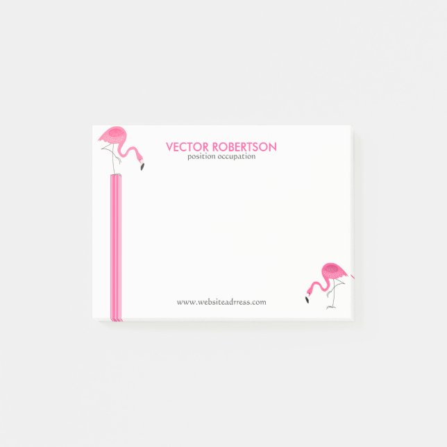 Post-it® Flamants roses roses et bandes décoratives (Devant)