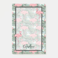 Flamants roses roses sur mesure Motif de feuilles 
