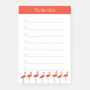 Post-it® Flamants roses rouges et calligraphie sur les cho