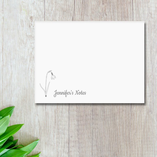 Post-it® Fleur d'art de la ligne de neige botanique (Botanical Snowdrop Line Art Flower Post-it Notes)