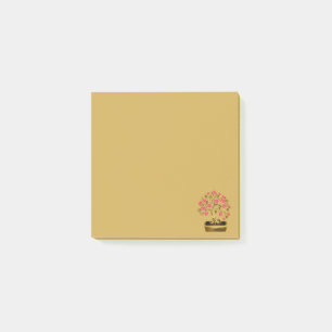 Post-it® Fleur de Bonsaï Sakura Rose en Pot Doré Note Post-